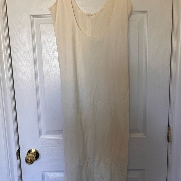 White Bodycon Button Ribbed Dress - Picture 5 of 6